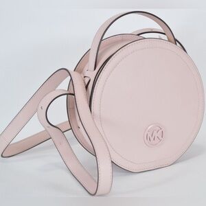 NWOT Michael Kors Aidy Medium Leather Canteen Crossbody Bag Powder Plush